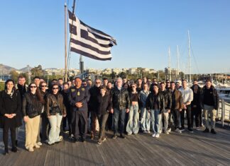Young Cadets Meet on the Deck of the Battleship Averof